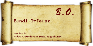 Bundi Orfeusz névjegykártya